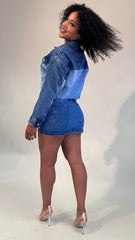 2 Tone Denim Skirt