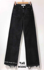 Milan Black Wash Extra Long Wide Leg Jeans