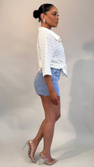 Rhinestones Denim Short