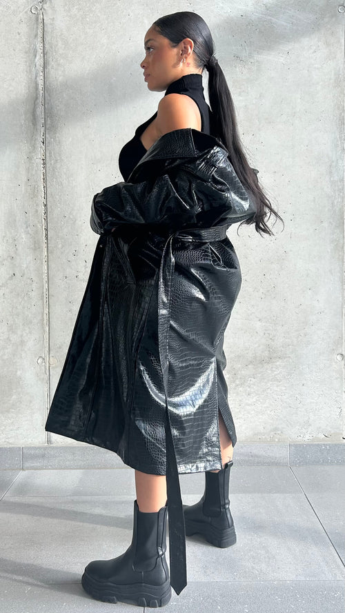 Croc Oversized Trench Coat