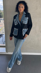 Half Denim Blazer