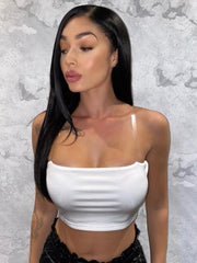 Jersey Slinky Bandeau Crop Top