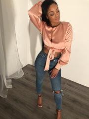 Make a knot satin top